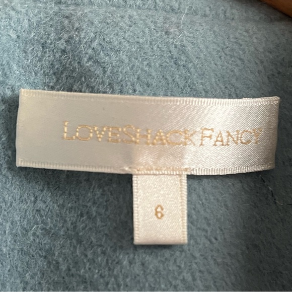 LoveShackFancy Lula Wool Blend Blazer Coat Robin’s Egg Blue - Crystal Buttons- 6 - Picture 6 of 15